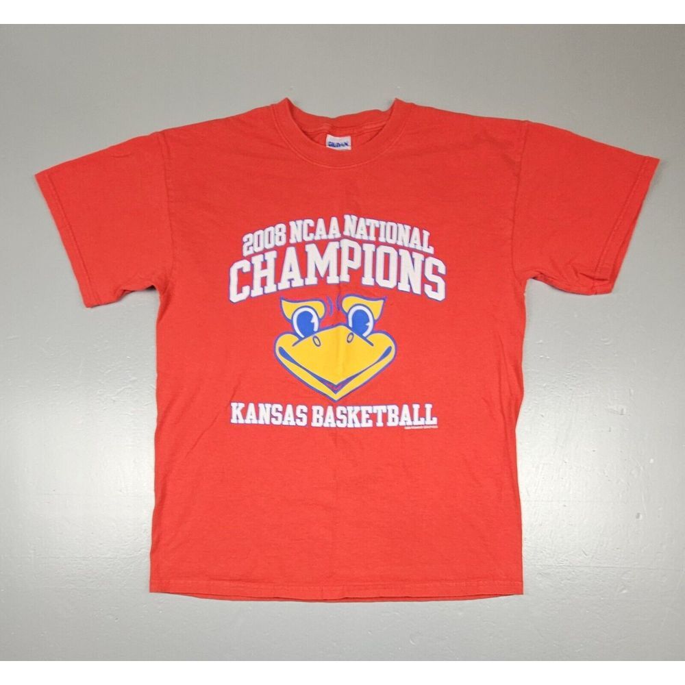 Kansas Jayhawks T-Shirt Medium. 2008 NCAA Basketball National Champions‎ Y2K.